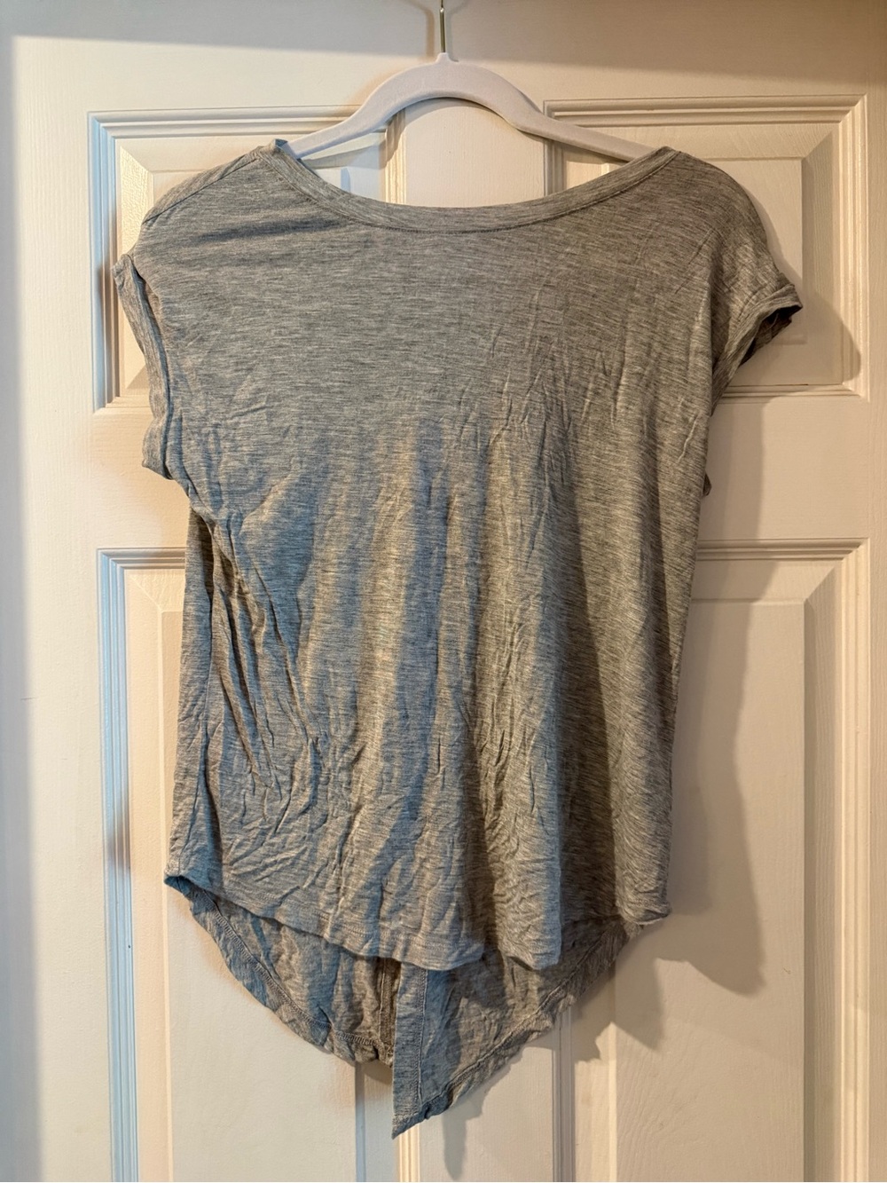 Moral Fiber Heather Gray Short Sleeve Open Back Tee